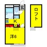 ベルハイムⅢ 1Kの間取り