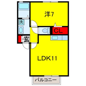 間取図 内房線/五井駅 徒歩18分 2階 築21年