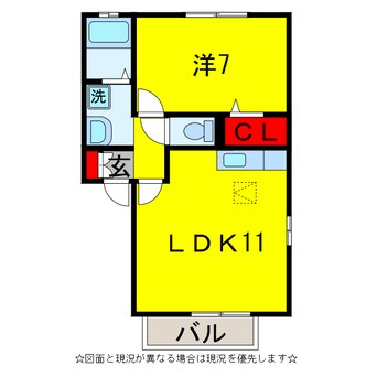 間取図 内房線/五井駅 徒歩18分 1階 築21年