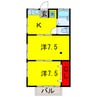 内房線/八幡宿駅 バス:20分:停歩2分 2階 築32年 2DKの間取り