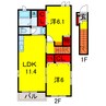 小湊鉄道/光風台駅 徒歩3分 2階 築13年 2LDKの間取り