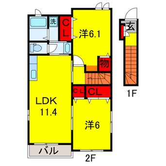 間取図 小湊鉄道/光風台駅 徒歩3分 2階 築13年