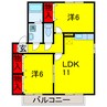 外房線/鎌取駅 バス:10分:停歩10分 1階 築22年 2LDKの間取り