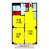 ハイネスヤワラ 2LDKの間取り
