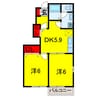 ブリリアントⅢ 2DKの間取り