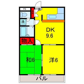 間取図 内房線/五井駅 徒歩12分 3階 築27年