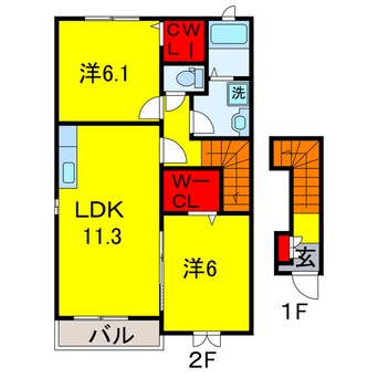 間取図 内房線/浜野駅 徒歩24分 2階 築14年