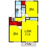 内房線/八幡宿駅 バス:25分:停歩1分 2階 築21年 2LDKの間取り