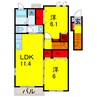 京成千葉線・千原線/ちはら台駅 バス:7分:停歩14分 2階 築25年 2LDKの間取り