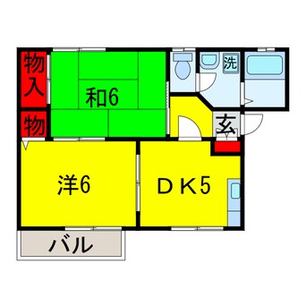 間取図 内房線/五井駅 バス6分玉前下車:停歩6分 1階 築30年