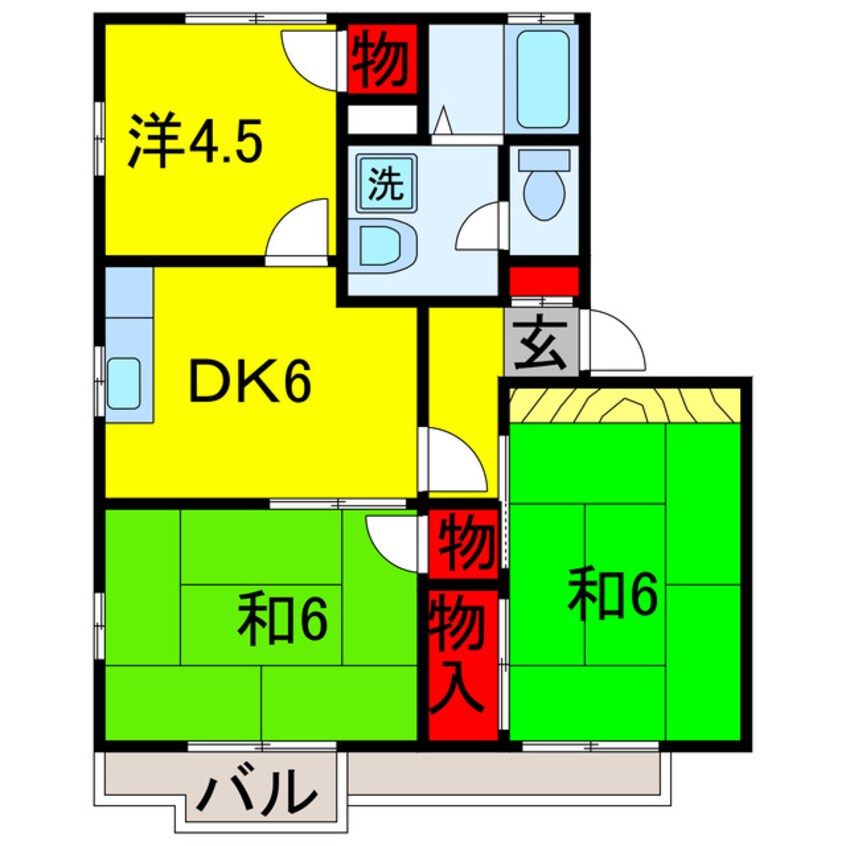 間取図 内房線/浜野駅 徒歩18分 1階 築30年