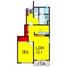 アウリイハレ 1LDKの間取り
