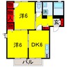 内房線/五井駅 徒歩21分 1階 築29年 2DKの間取り