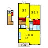 メゾンカルム 2LDKの間取り