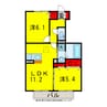 内房線/五井駅 バス:15分:停歩9分 1階 築12年 2LDKの間取り