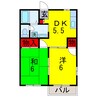 内房線/五井駅 バス:17分:停歩3分 2階 築30年 2DKの間取り