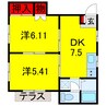 内房線/五井駅 徒歩8分 1階 築33年 2DKの間取り