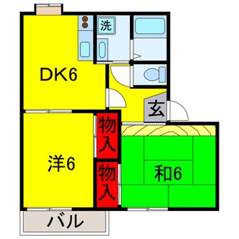 間取図 内房線/五井駅 バス15分七ツ町入口下車:停歩13分 1階 築28年