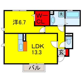 間取図 内房線/五井駅 徒歩10分 1階 築11年