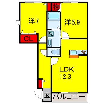 間取図 京成千葉線・千原線/ちはら台駅 徒歩29分 1階 築13年