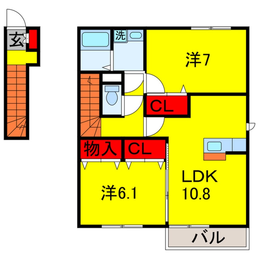 間取図 内房線/五井駅 バス13分松ケ島下車:停歩5分 2階 築11年