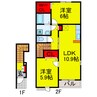 内房線/五井駅 バス:8分:停歩4分 2階 築10年 2LDKの間取り