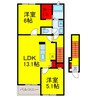 内房線/五井駅 バス:10分:停歩7分 2階 築10年 2LDKの間取り