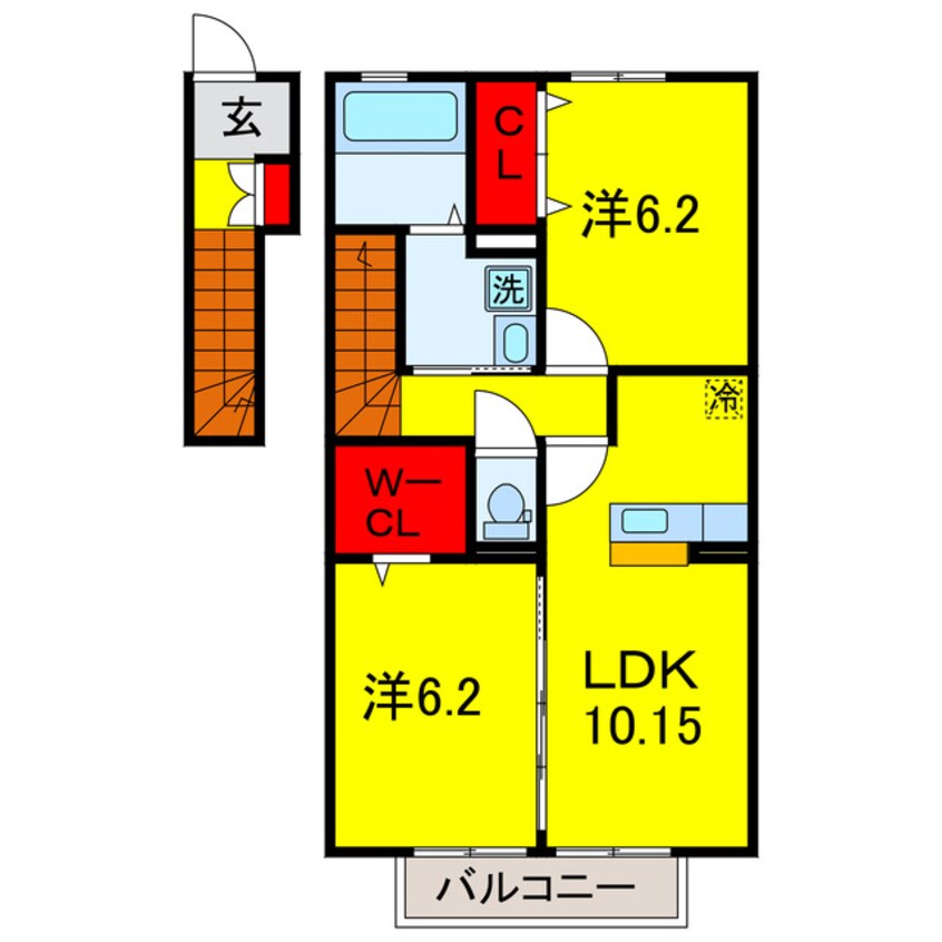 間取図 内房線/五井駅 徒歩18分 2階 築11年