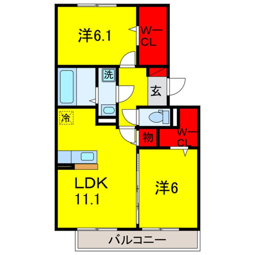 間取図 内房線/五井駅 徒歩20分 2階 築11年