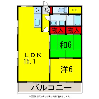 間取図 内房線/五井駅 徒歩3分 4階 築30年