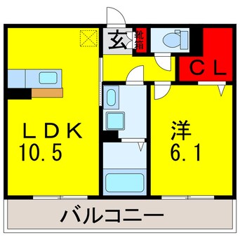 間取図 内房線/五井駅 徒歩23分 2階 築9年