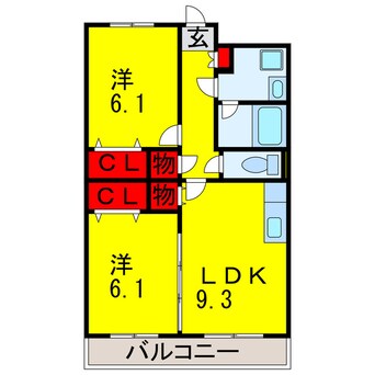 間取図 内房線/浜野駅 徒歩10分 1階 築9年