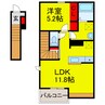 ディア・コートⅠ 1LDKの間取り