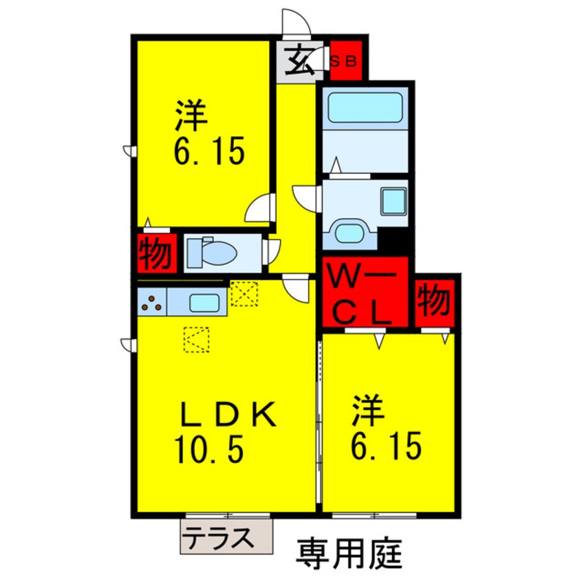 間取図 内房線/五井駅 徒歩11分 1階 築8年