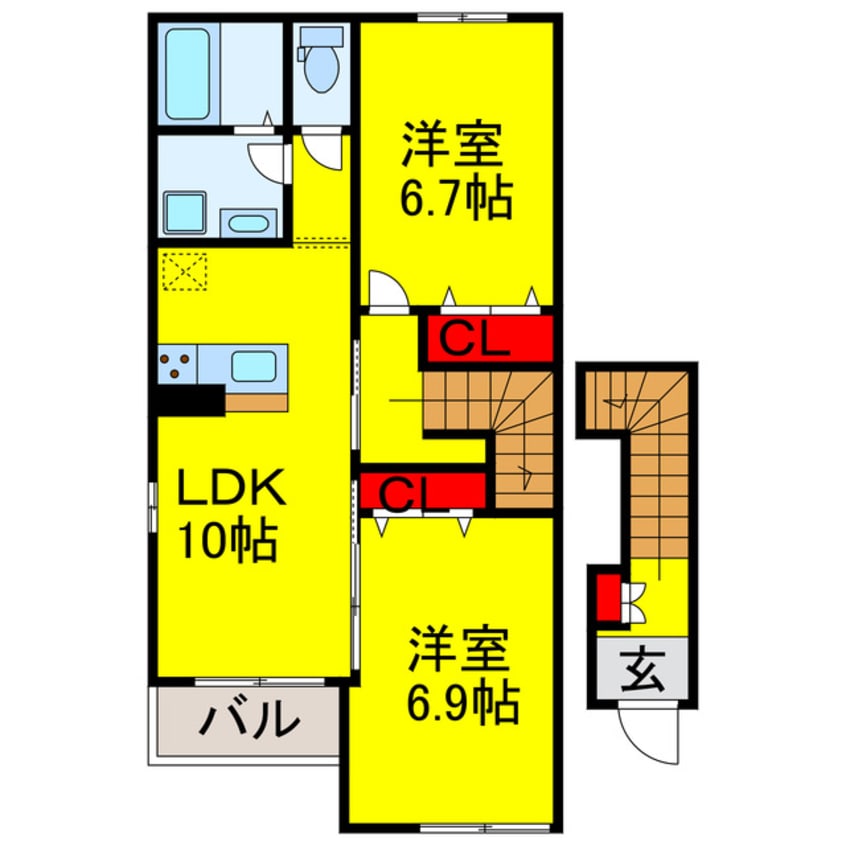 間取図 内房線/姉ケ崎駅 徒歩5分 2階 築9年