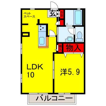 間取図 内房線/五井駅 徒歩15分 1階 築21年