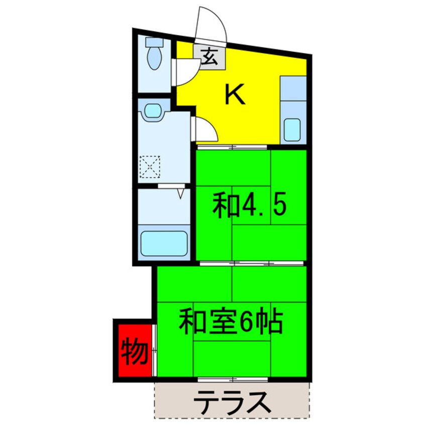 間取図 小湊鉄道/光風台駅 徒歩6分 1階 築36年