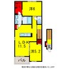 ヴェリ 椎津 2LDKの間取り