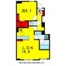 パッシィオーネU 1LDKの間取り