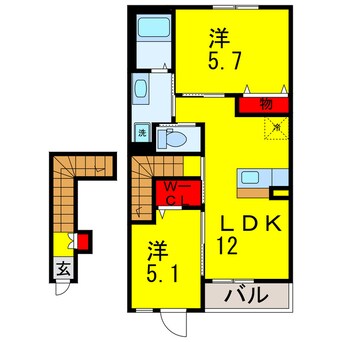 間取図 内房線/八幡宿駅 徒歩8分 2階 築4年