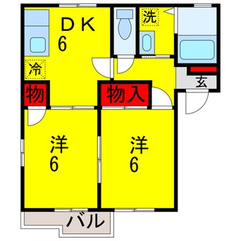 間取図 内房線/八幡宿駅 バス14分山木下車:停歩5分 2階 築30年