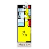 サンライズ中瀬 1Kの間取り