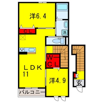 間取図 内房線/八幡宿駅 徒歩7分 2階 築4年
