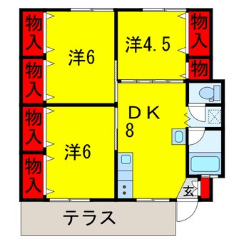 間取図 外房線/茂原駅 徒歩11分 1階 築38年