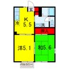 内房線/五井駅 徒歩23分 2階 築26年 2Kの間取り