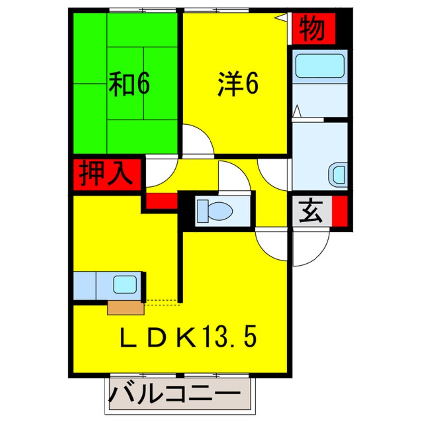 間取図 内房線/五井駅 バス10分松ヶ島下車:停歩7分 2階 築22年