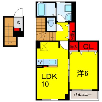 間取図 内房線/五井駅 バス9分飛天坂下車:停歩7分 2階 築2年