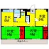 内房線/姉ケ崎駅 バス:7分:停歩5分 2階 築55年 3DKの間取り