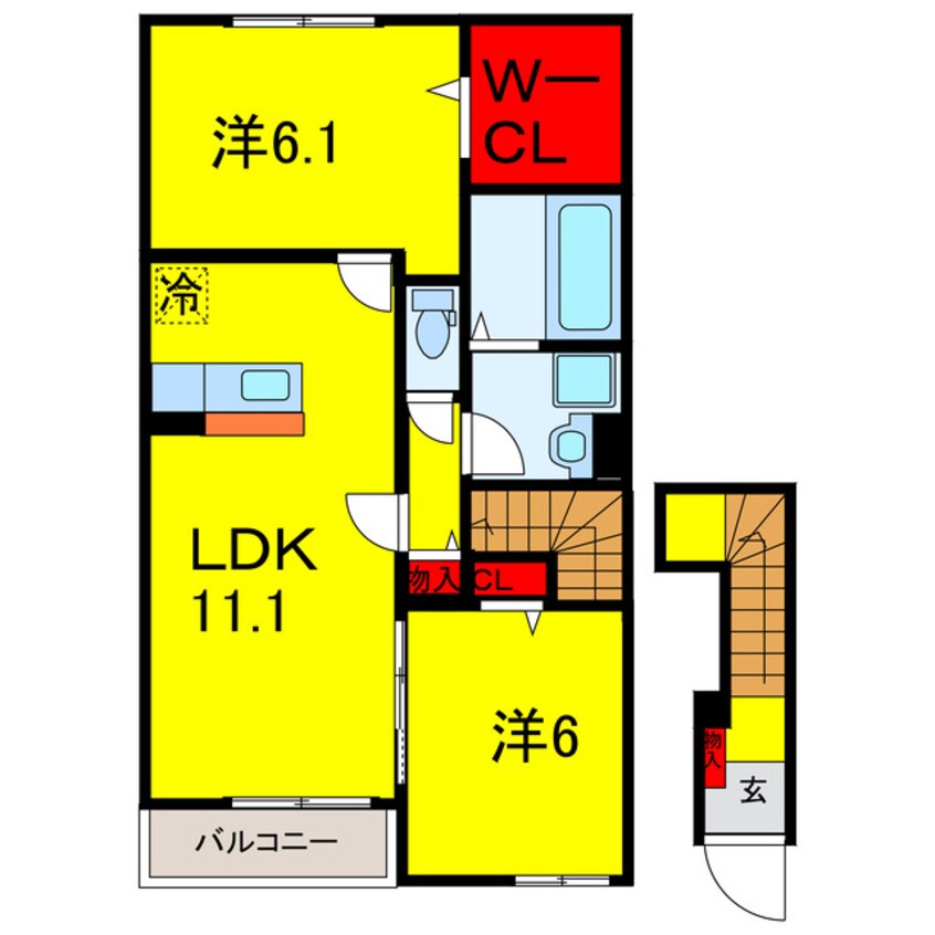 間取図 内房線/姉ケ崎駅 バス7分迎田住宅下車:停歩13分 2階 築1年