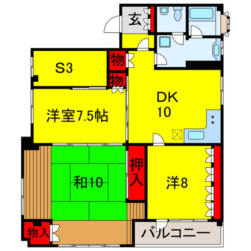 間取図 内房線/八幡宿駅 徒歩2分 2階 築39年